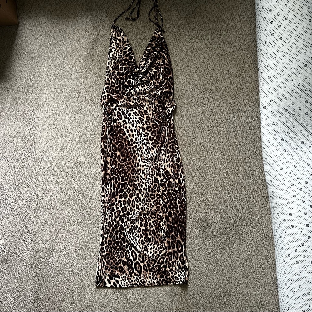 Zara Leopard Print Backless Dress - Picture 3 of 4